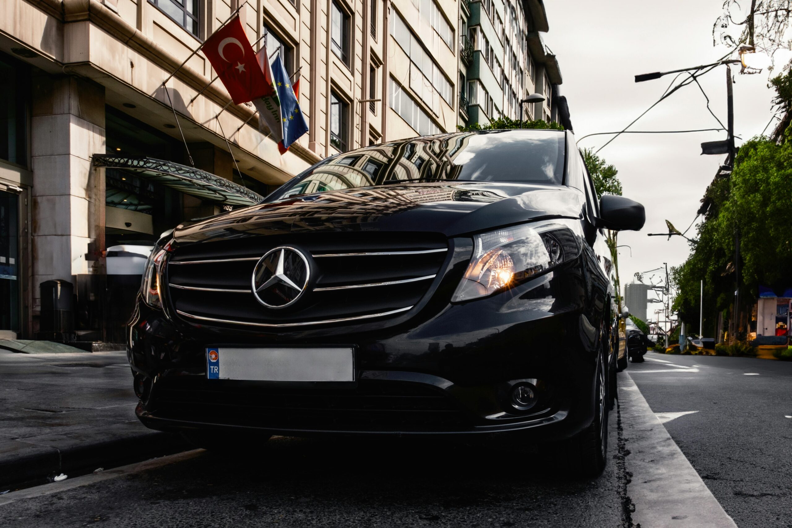 Mercedes luxury vehicle used for private car service and executive corporate transportation.