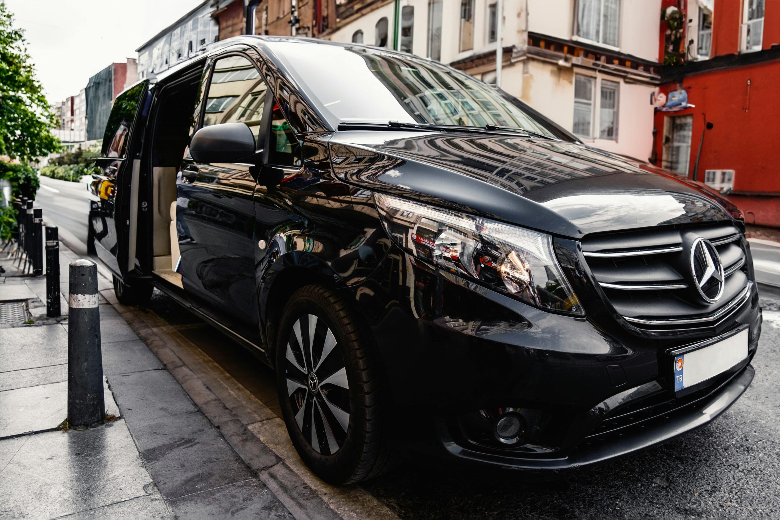 Mercedes luxury van for private car service, offering professional executive and corporate transportation.